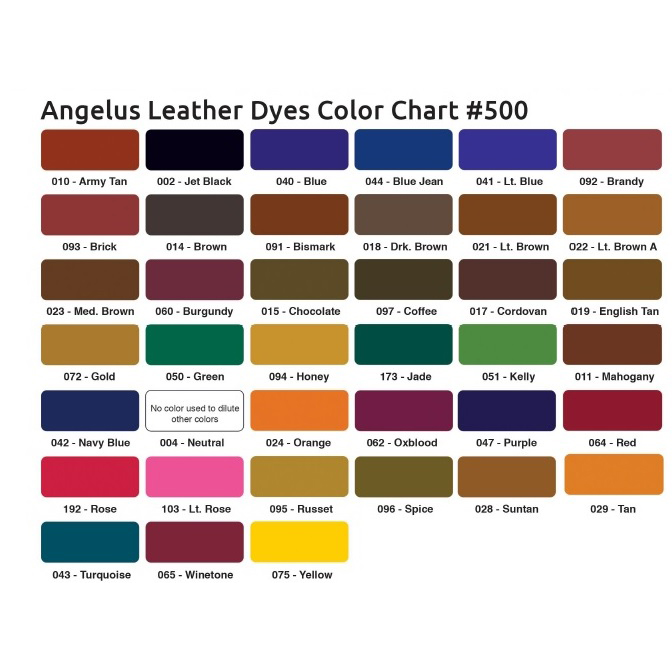 Tarrago Shoe Dye Color Chart