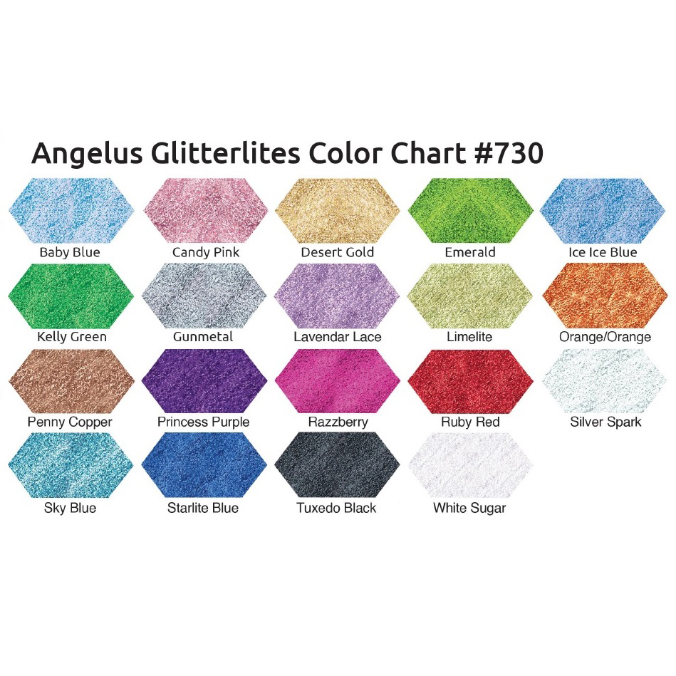 Angelus Glitterlites Colour Chart